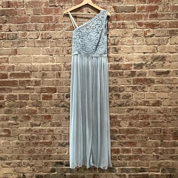 David’s Bridal One Shoulder Maxi Bridesmaid Dress Size 2 - Picture 5 of 13